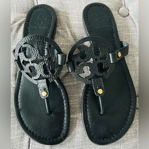 Tory Burch Tumbled Leather Miller Thong Sandal